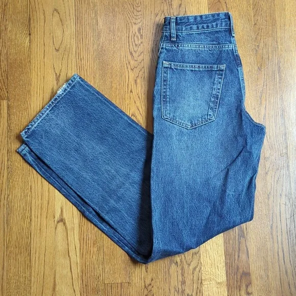 NWT Zara The Boy Boy Fit In Medium Blue Jeans Relaxed Fit Straight Leg Mid Waist